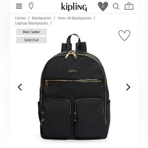 Black and Gold Kipling Backpack